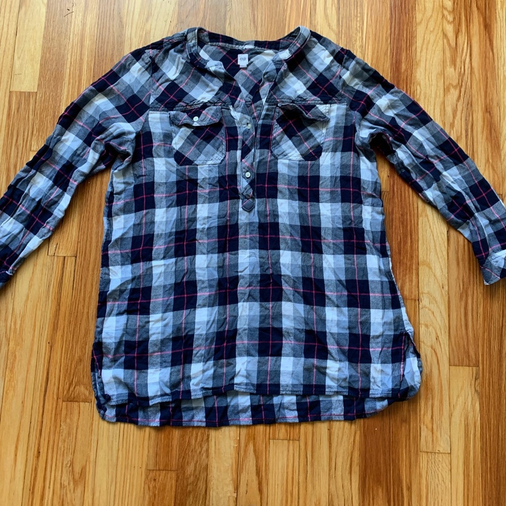Women’s Gap Flannel Long Sleeve Tunic Shirt